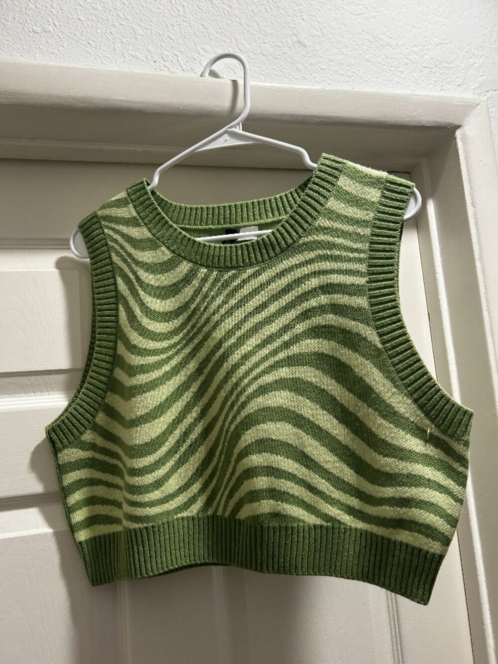 Green Striped Sweater Vest